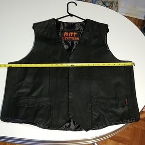 Leather vest with large patch